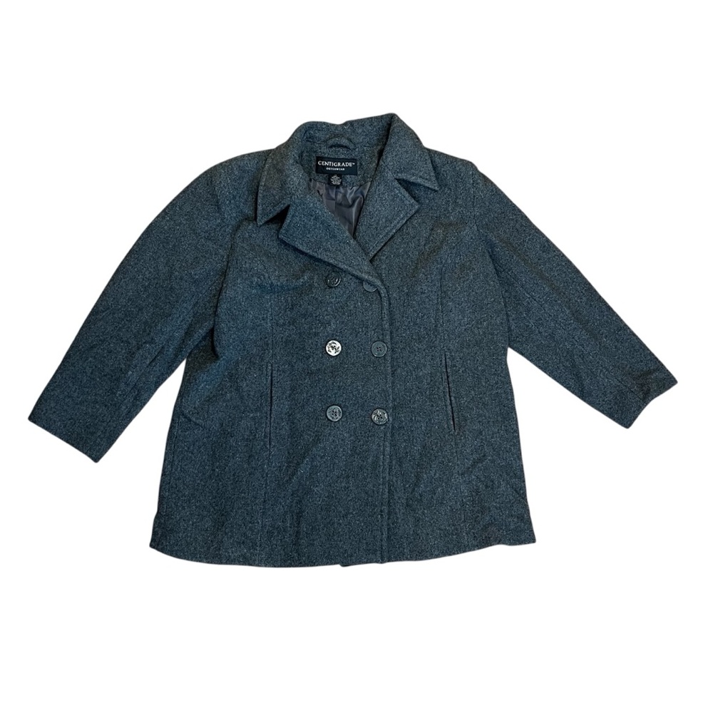 Centigrade Outerwear Wool Charcoal Gray Double-Breasted Coat Size 1X